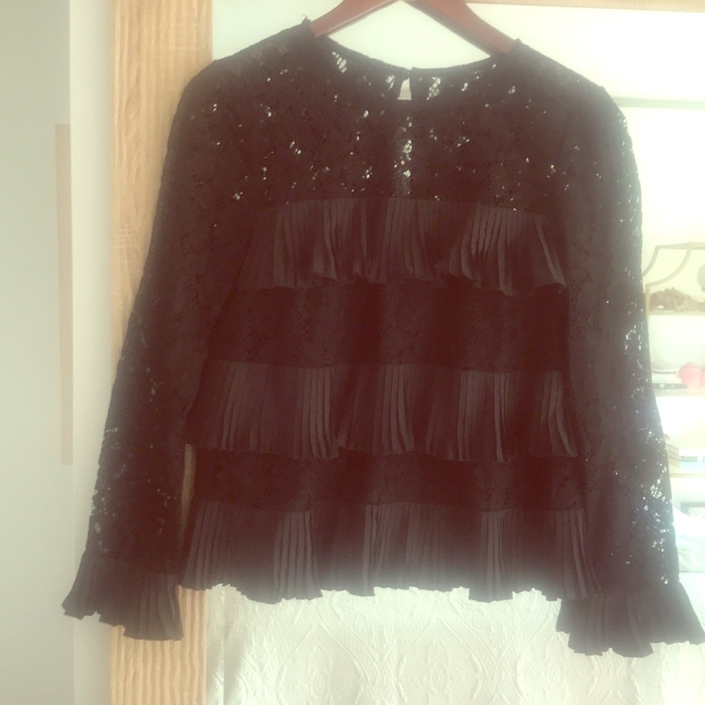 Black lace j.crew top